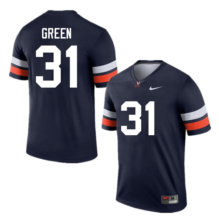 Men #31 Mike Green Virginia Cavaliers College Football Jerseys Sale-Navy - Click Image to Close